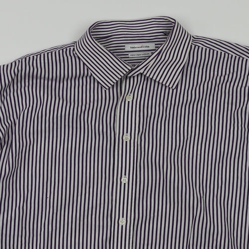 Butler and Webb Mens Purple Check   T-Shirt Size 44