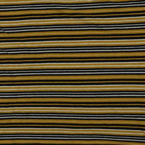 Zara Womens Yellow Striped  Basic T-Shirt Size S