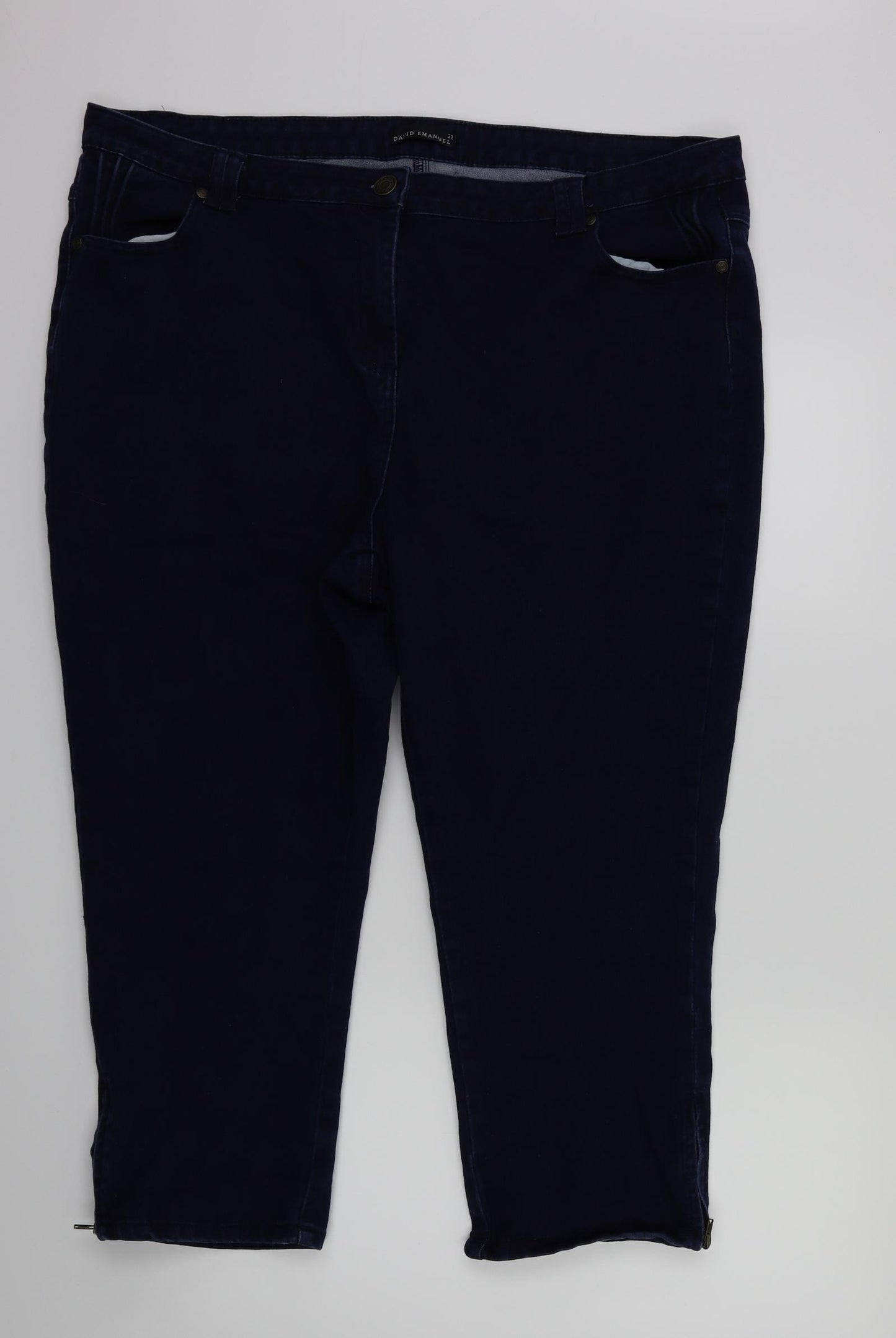 David Emanuel Womens Blue   Capri Jeans Size 22 L20.5 in