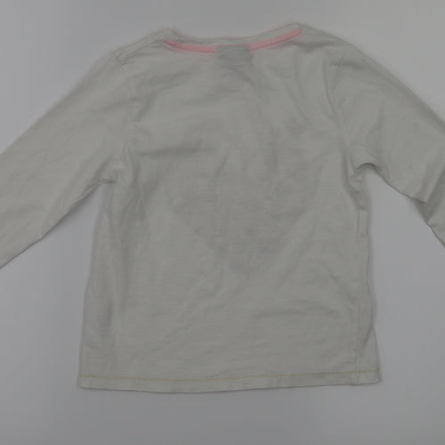 I love girls wear Girls White Houndstooth  Pullover T-Shirt Size 7 Years