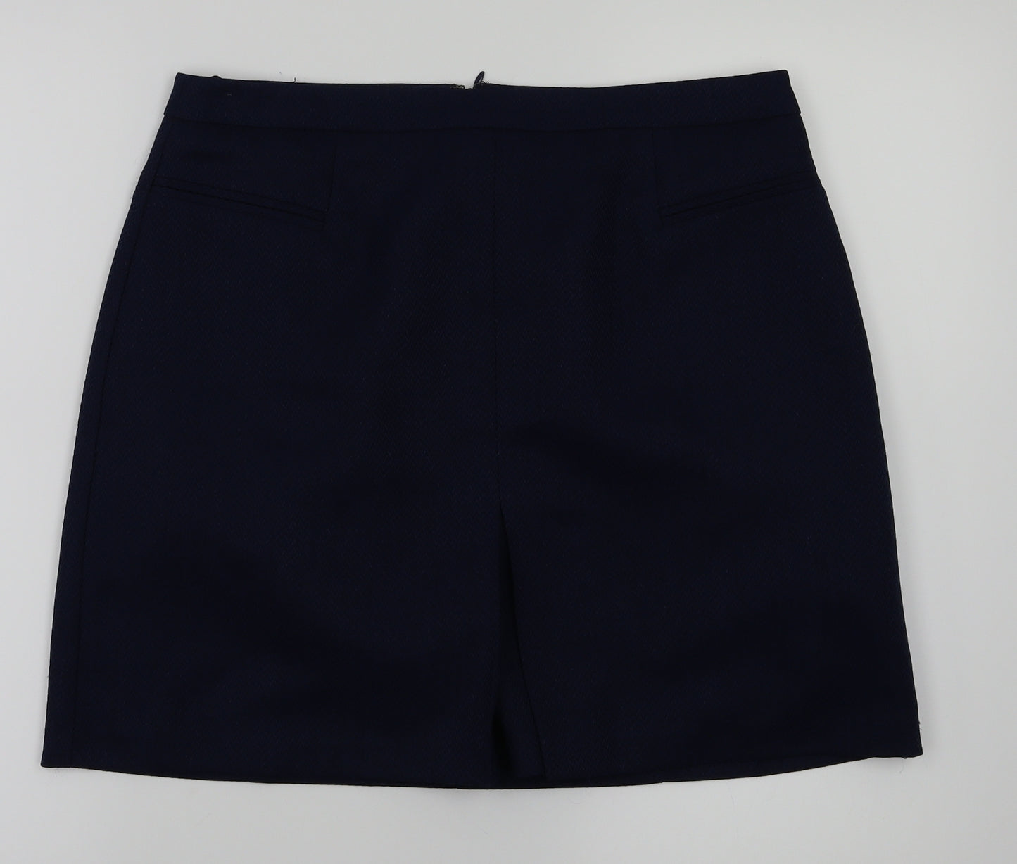 South Womens Blue Houndstooth  A-Line Skirt Size 12