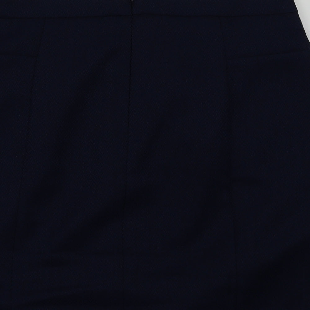 South Womens Blue Houndstooth  A-Line Skirt Size 12