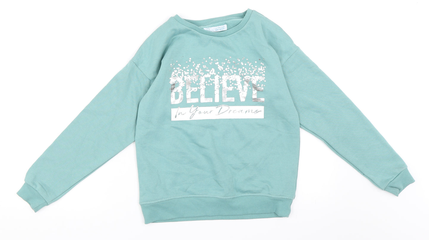 Primark Girls Green   Pullover Sweatshirt Size 10-11 Years