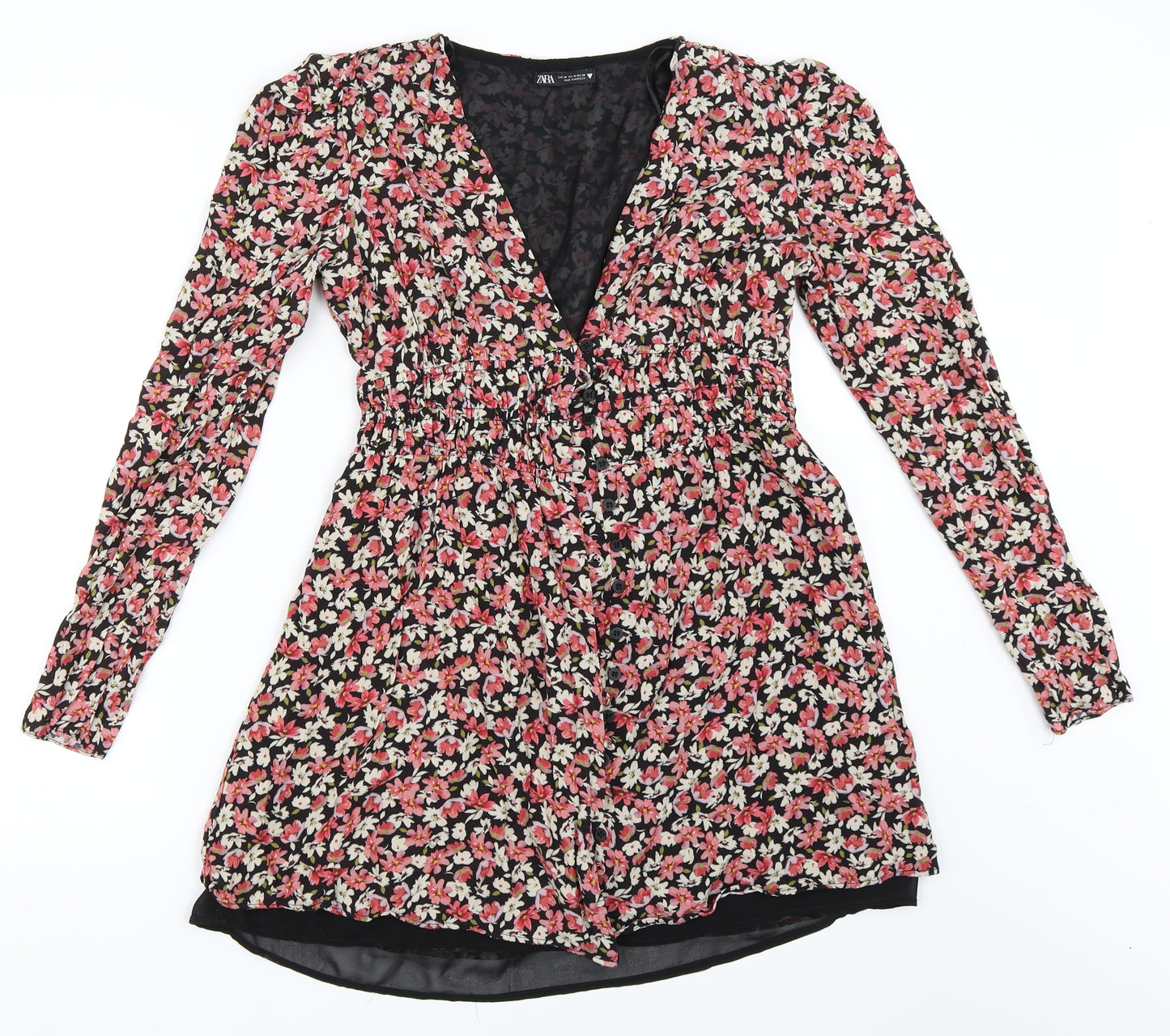 Zara Womens Pink Floral  Fit & Flare  Size M