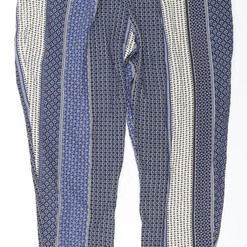 Dorothy Perkins Womens Blue Geometric  Trousers  Size 12 L27 in