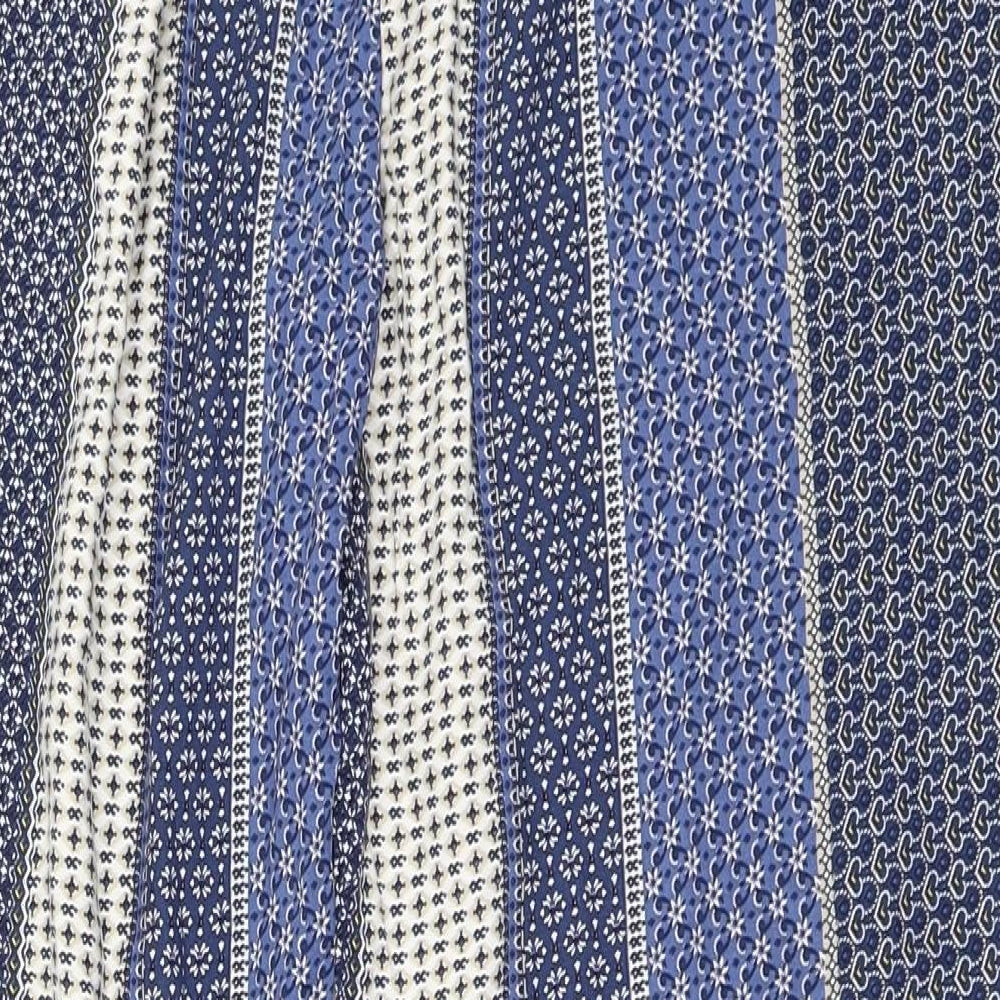 Dorothy Perkins Womens Blue Geometric  Trousers  Size 12 L27 in