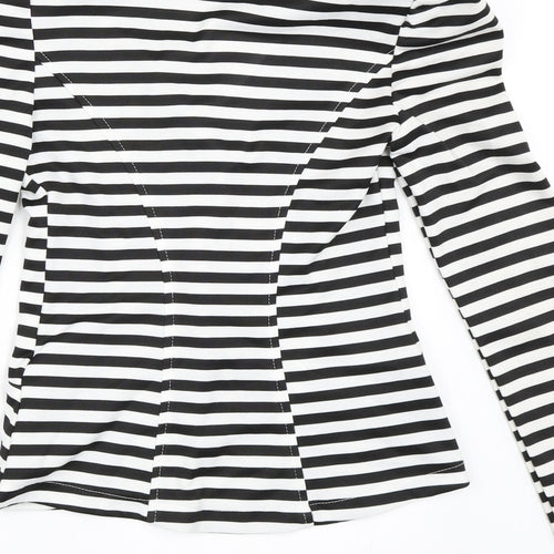 eve Womens White Striped  Jacket Blazer Size 10