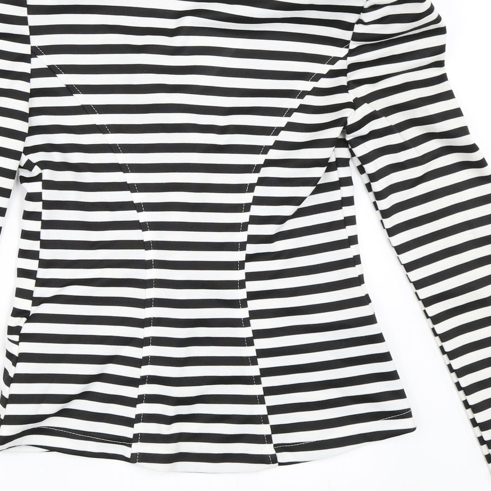 eve Womens White Striped  Jacket Blazer Size 10