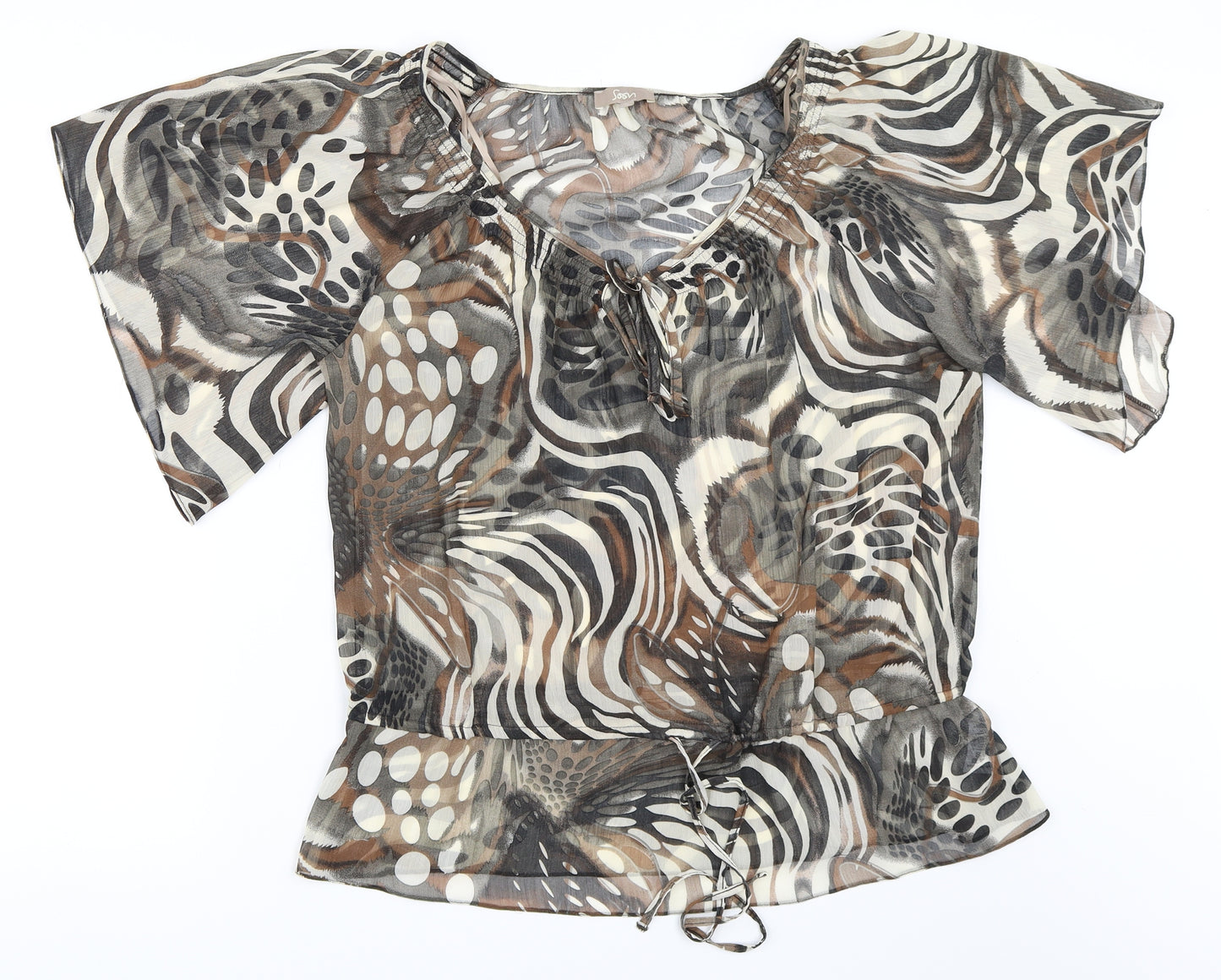 Soon Womens Beige   Basic Blouse Size 16