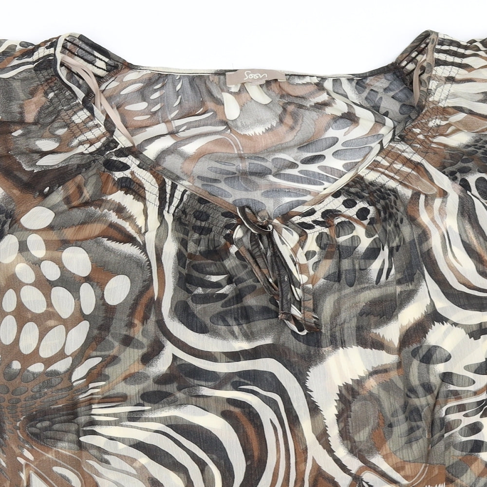 Soon Womens Beige   Basic Blouse Size 16