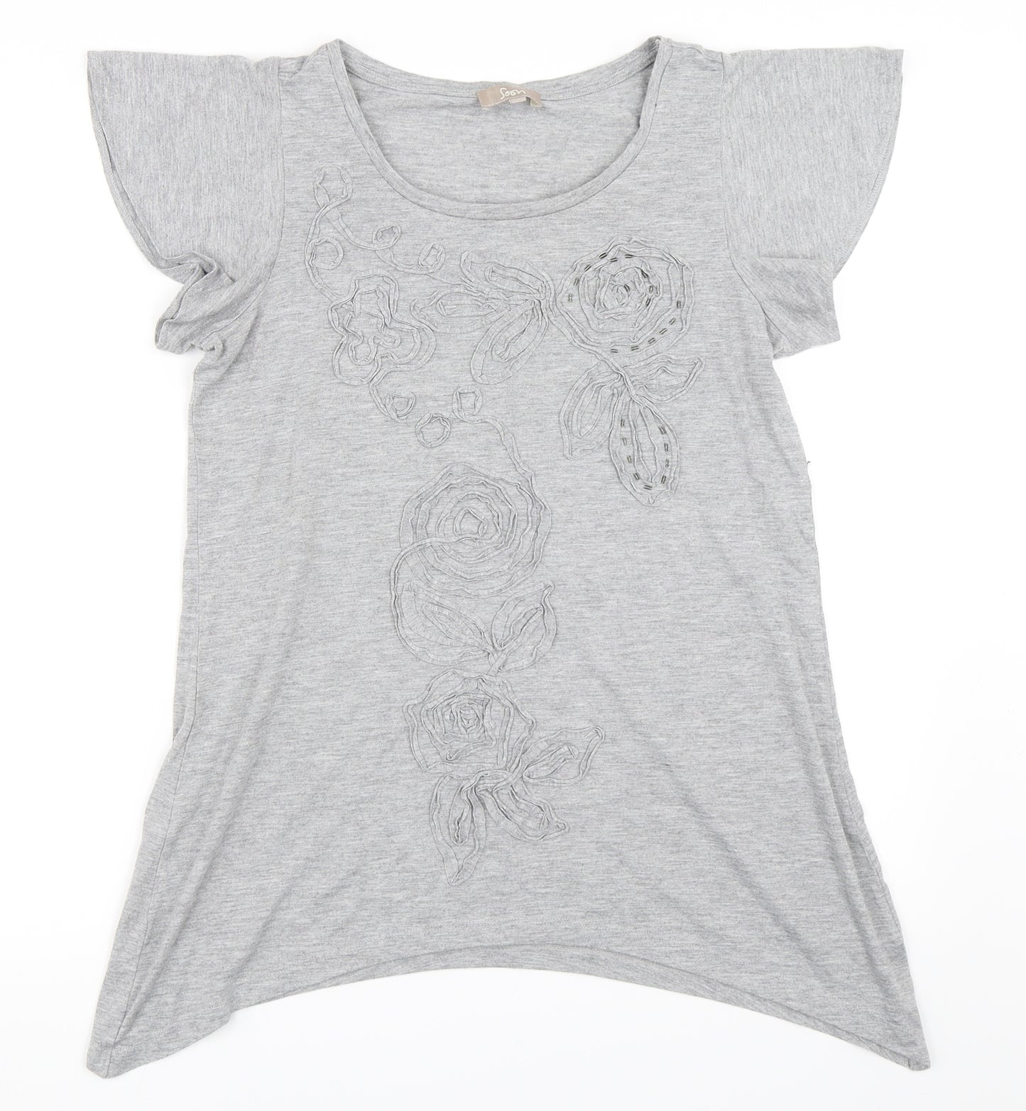 Soon Womens Grey   Basic T-Shirt Size 12