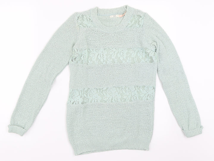Bershka Womens Green Pullover Jumper Size S