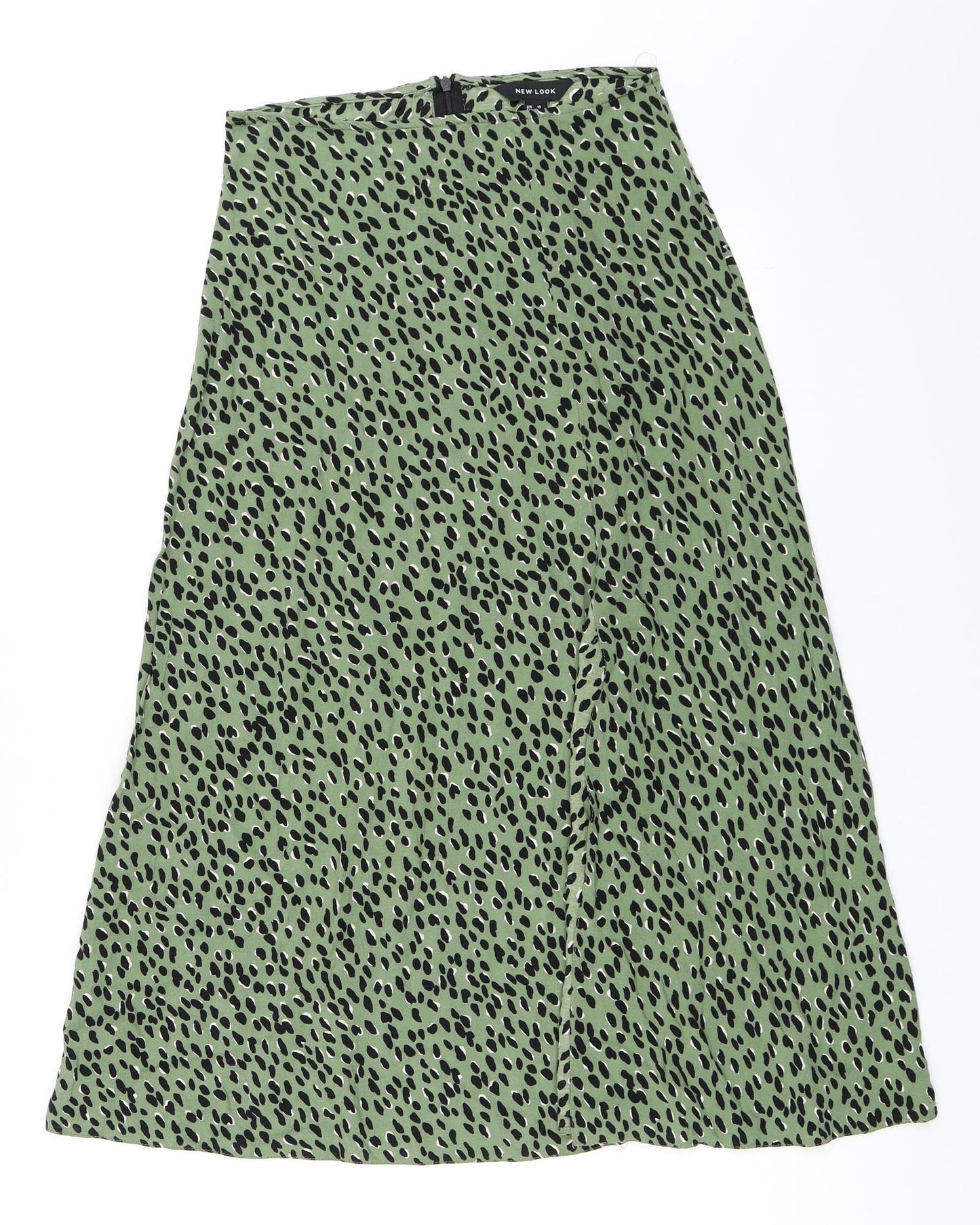 New Look Womens Green Animal Print  A-Line Skirt Size 10
