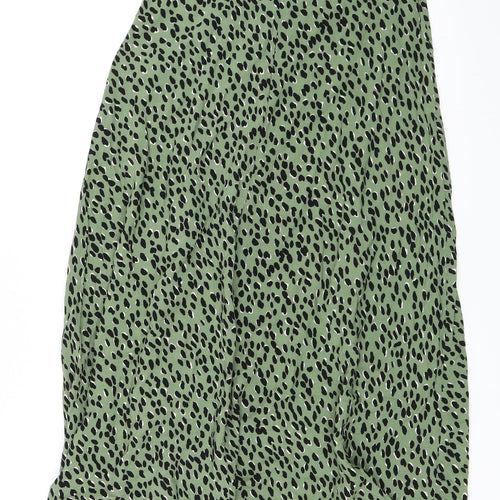 New Look Womens Green Animal Print  A-Line Skirt Size 10