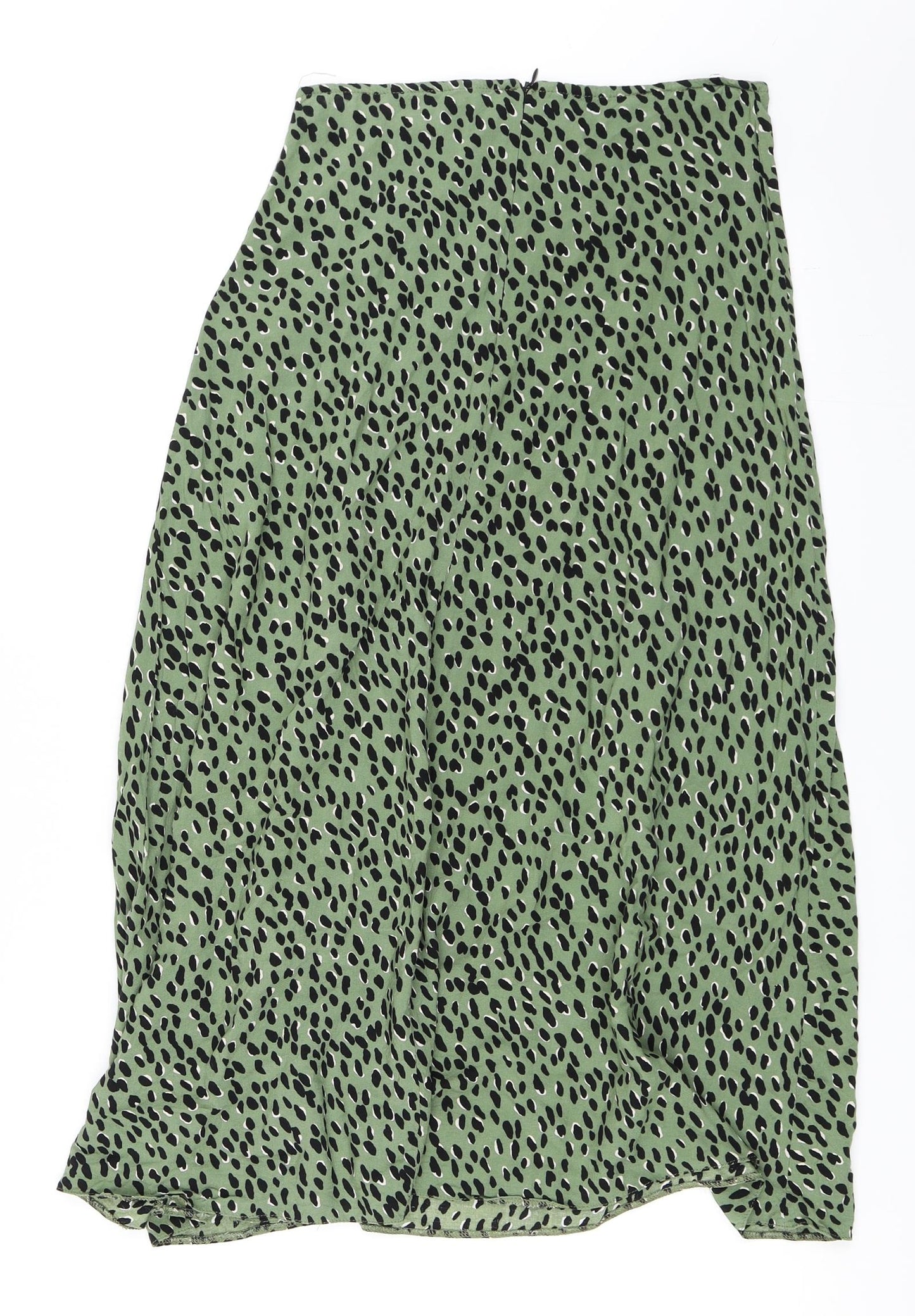 New Look Womens Green Animal Print  A-Line Skirt Size 10