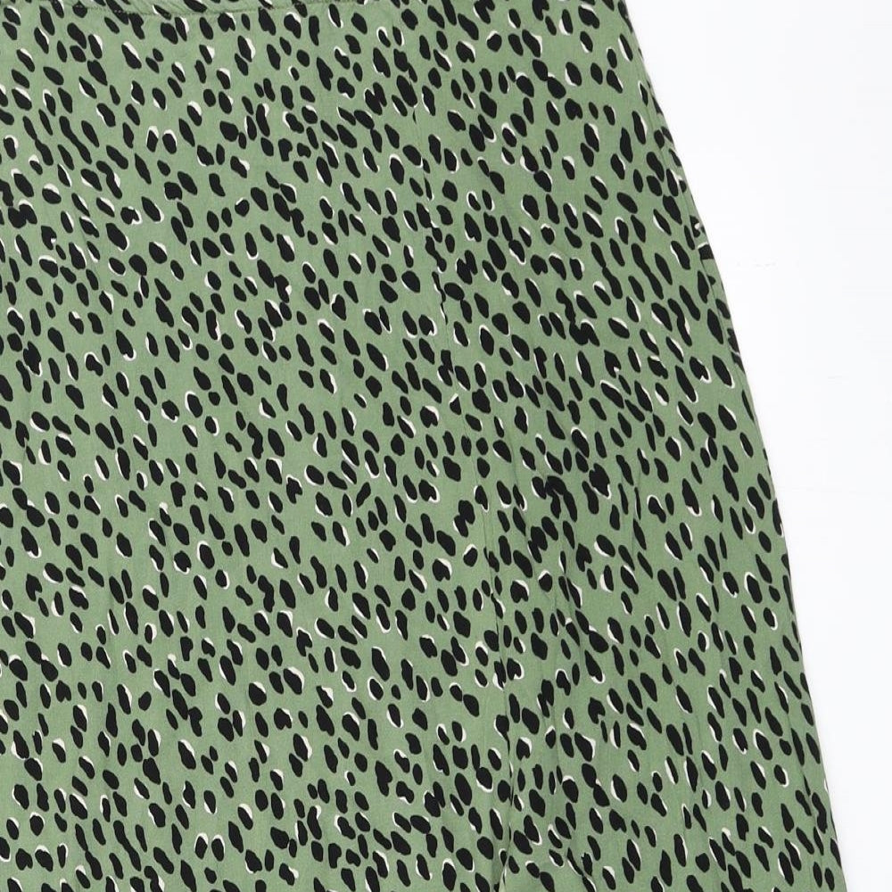 New Look Womens Green Animal Print  A-Line Skirt Size 10