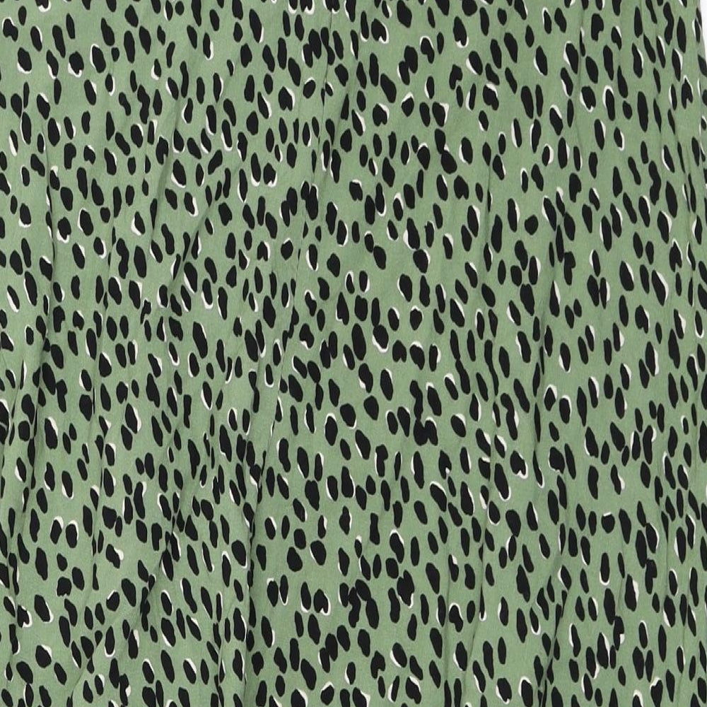 New Look Womens Green Animal Print  A-Line Skirt Size 10