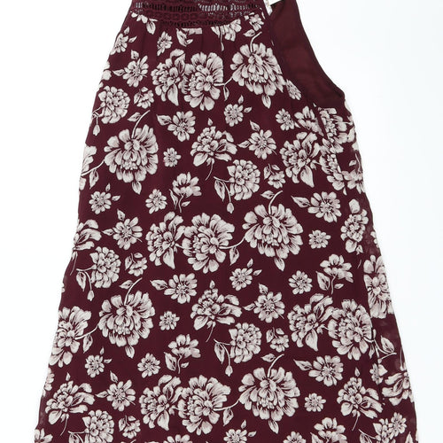 Band of Gypsies Womens Red Floral  Trapeze & Swing  Size M