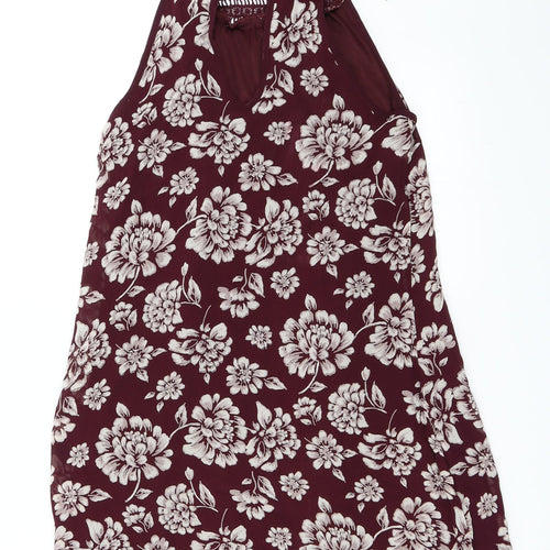 Band of Gypsies Womens Red Floral  Trapeze & Swing  Size M