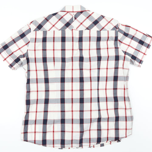 NEXT Mens White Check   Button-Up Size XL