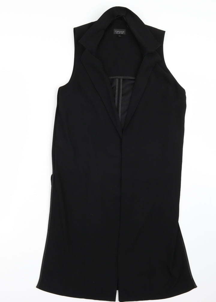 Topshop Womens Black Gilet Blazer Size 6