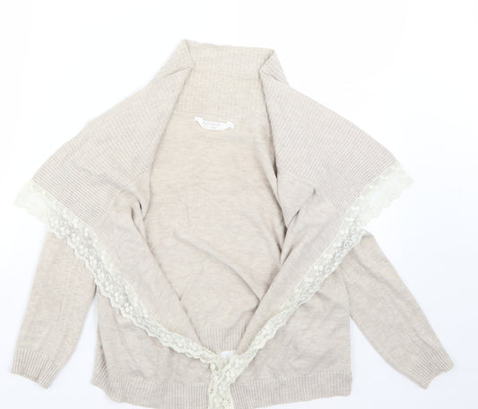 love me forever Girls Beige  Rayon Cardigan Jumper Size 6-7 Years