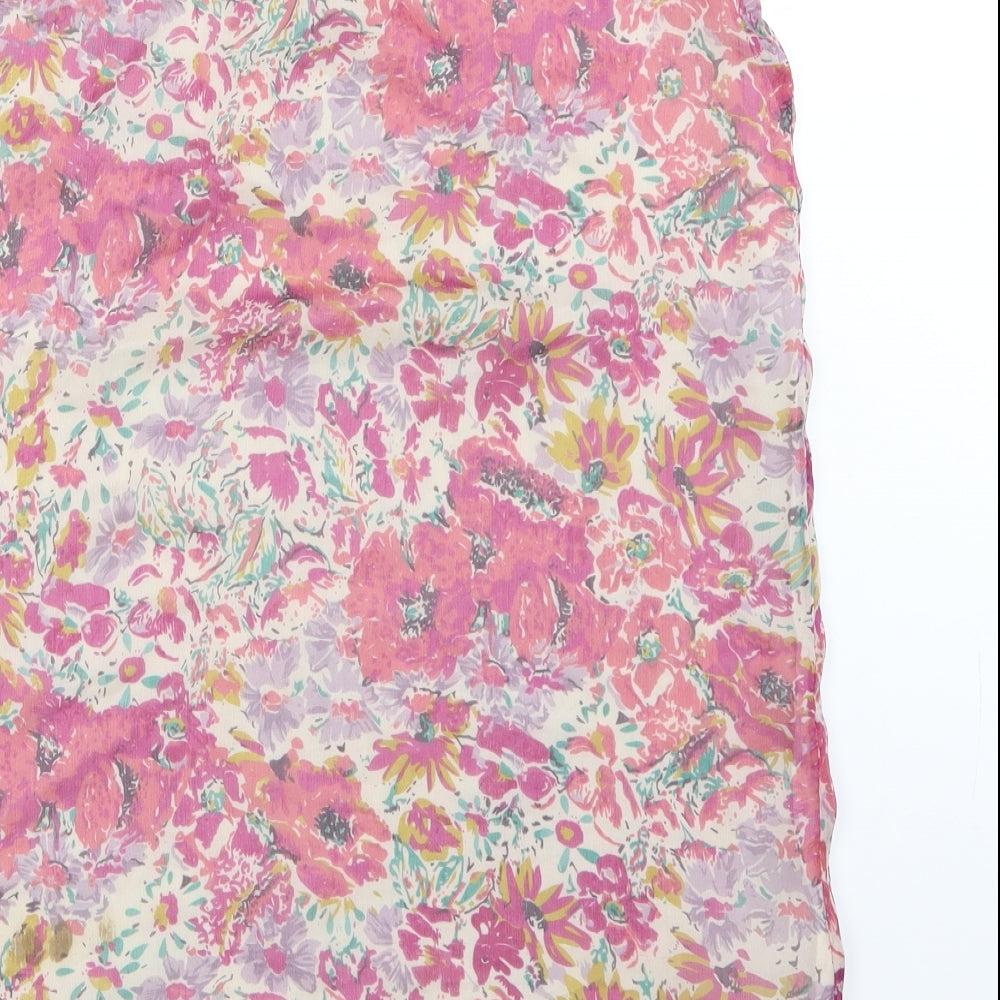 Mango Womens Pink Floral  A-Line  Size M