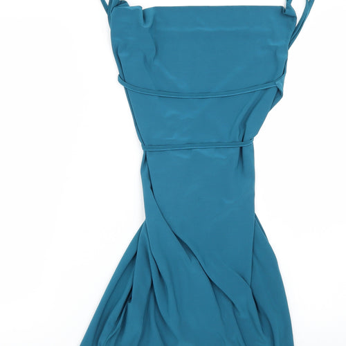 Miss Selfridge Womens Blue  Rayon A-Line  Size 14