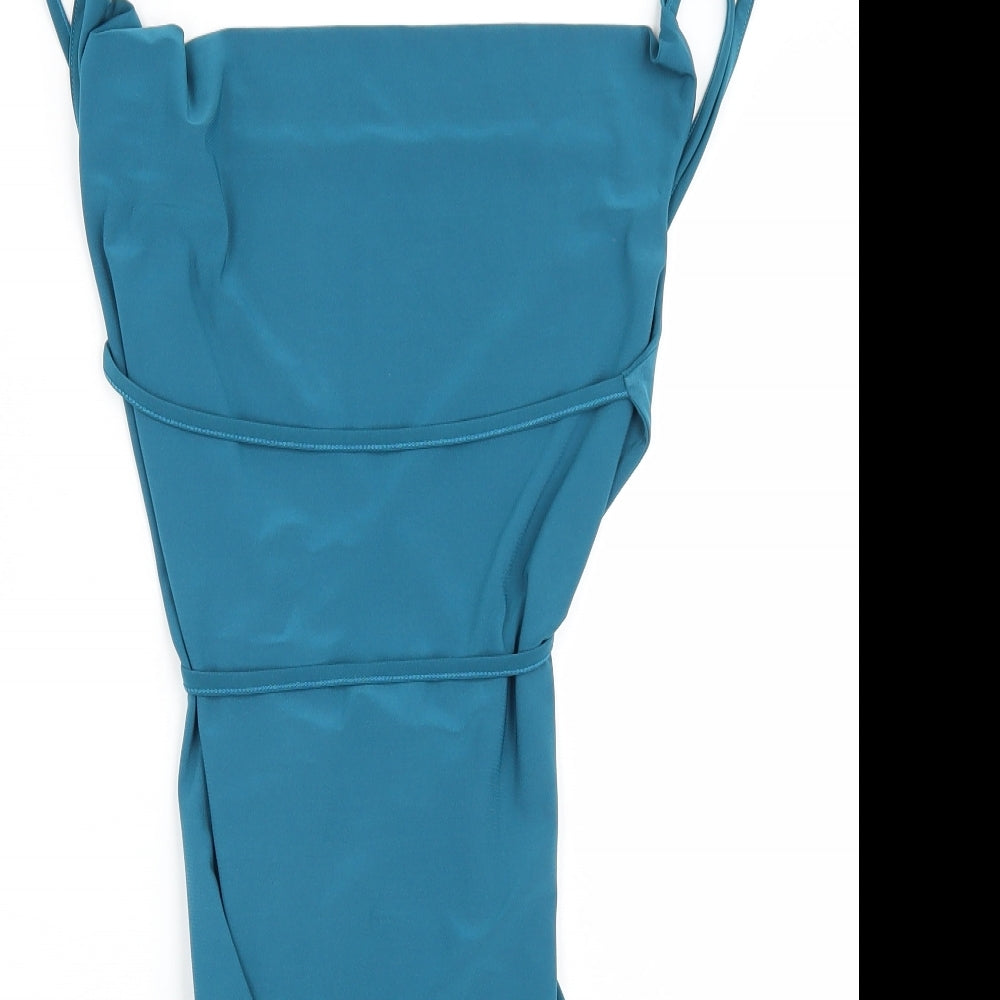 Miss Selfridge Womens Blue  Rayon A-Line  Size 14