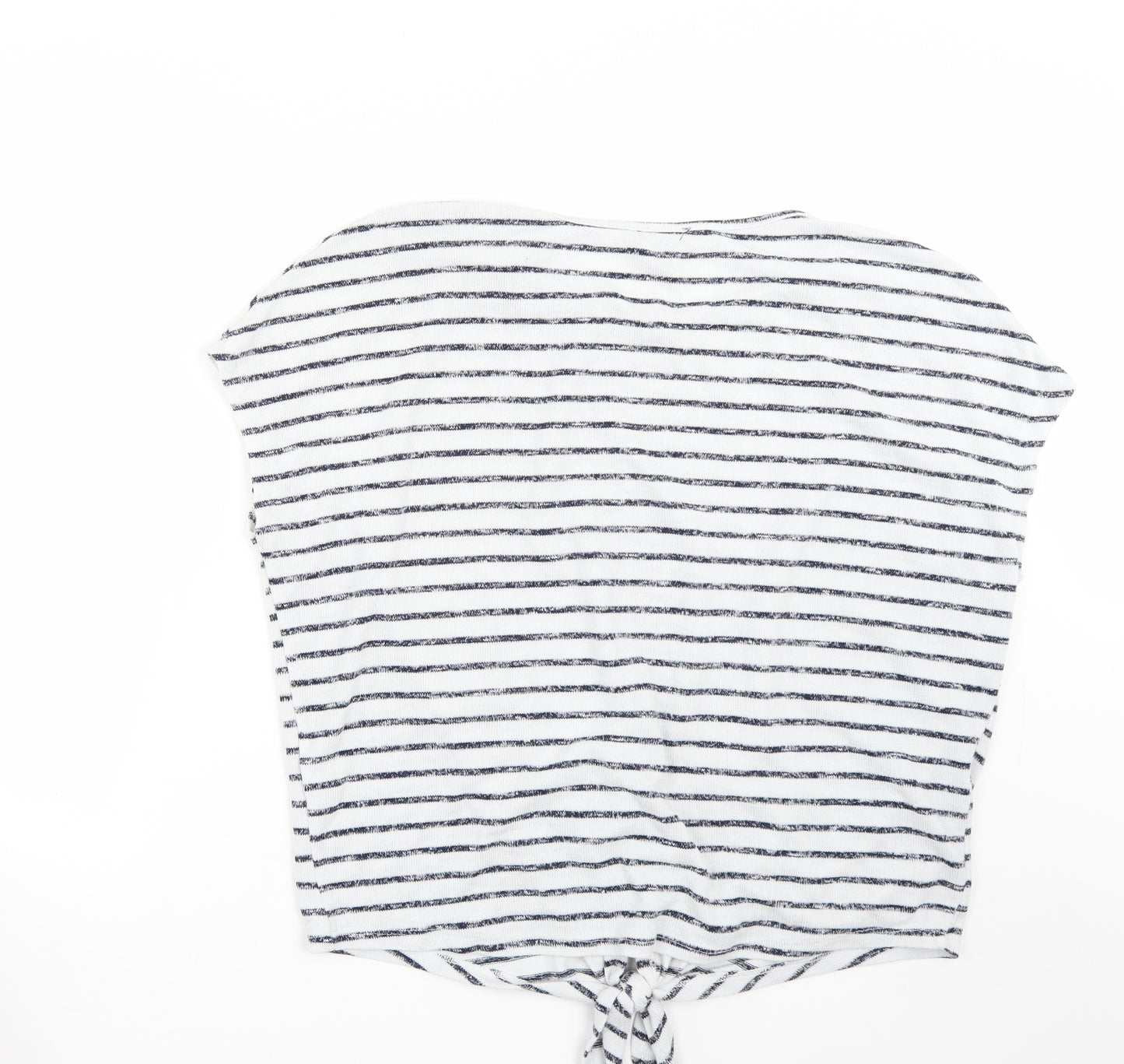 Newlook Womens White Striped  Basic T-Shirt Size L