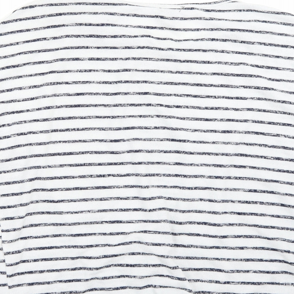 Newlook Womens White Striped  Basic T-Shirt Size L