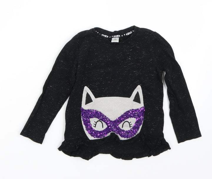 TU Girls Black   Basic T-Shirt Size 12-18 Months