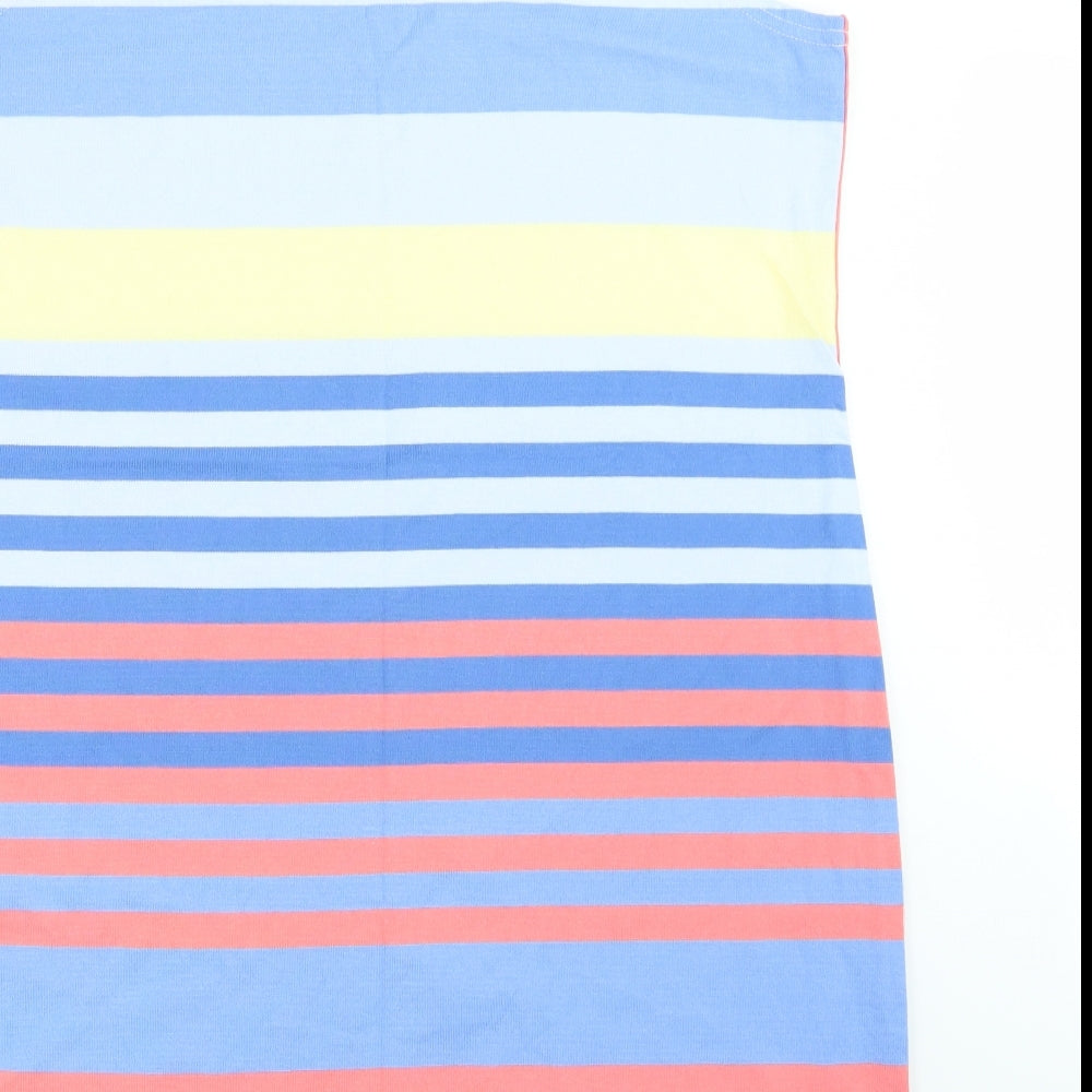 Joules Womens Blue Striped Rayon A-Line  Size 18