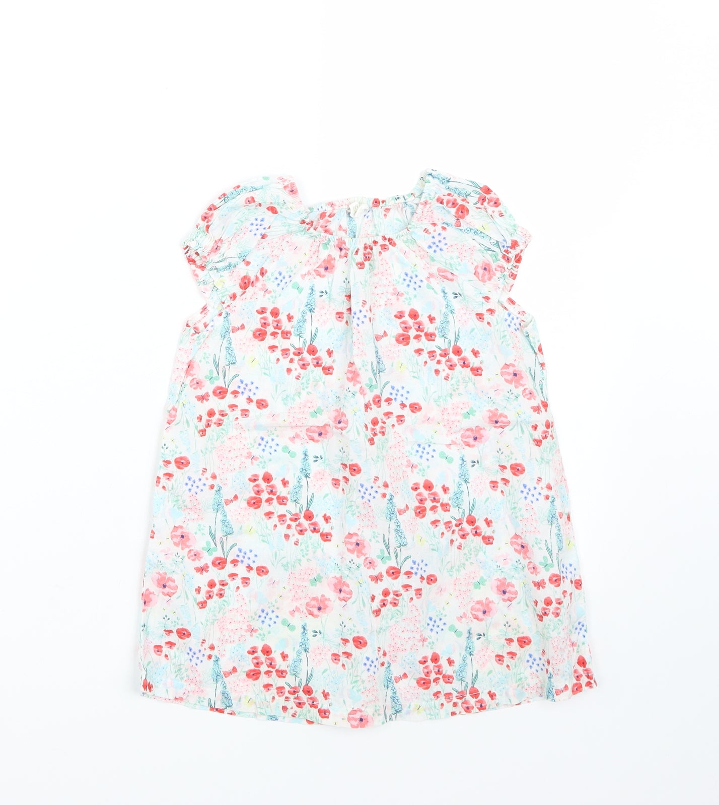 H&M Girls White Floral  Basic T-Shirt Size 2 Years