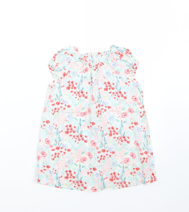 H&M Girls White Floral  Basic T-Shirt Size 2 Years