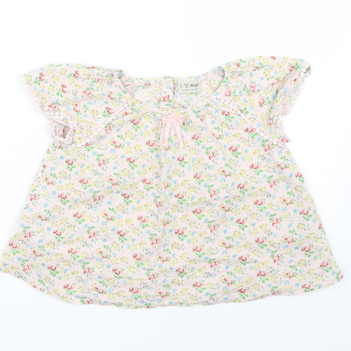 NEXT Girls Beige Floral  Basic T-Shirt Size 3-4 Years