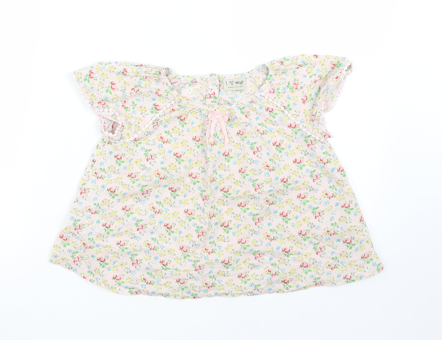 NEXT Girls Beige Floral  Basic T-Shirt Size 3-4 Years