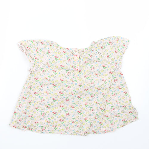 NEXT Girls Beige Floral  Basic T-Shirt Size 3-4 Years