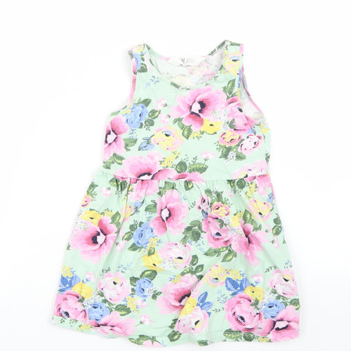 H&M Girls Green Floral  A-Line  Size 3 Years