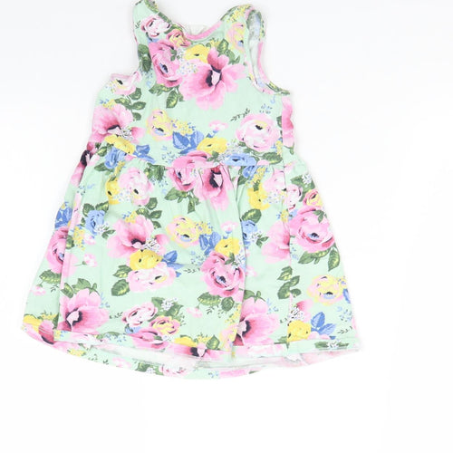 H&M Girls Green Floral  A-Line  Size 3 Years