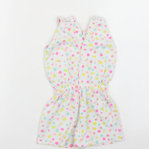 TU Girls White Polka Dot  Playsuit One-Piece Size 3-4 Years