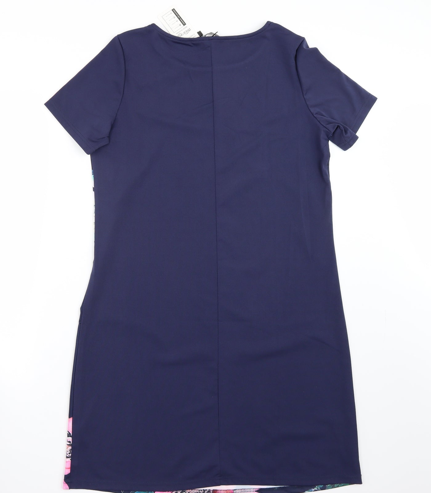 Meaneor Womens Blue Floral  A-Line  Size L