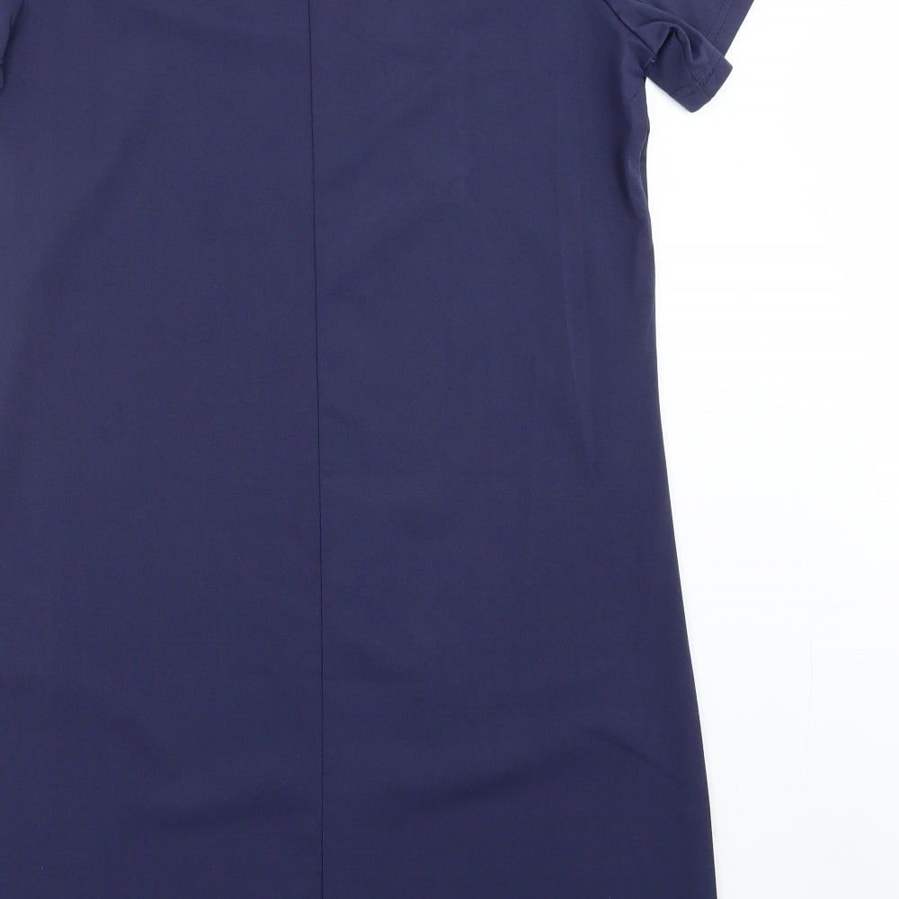 Meaneor Womens Blue Floral  A-Line  Size L