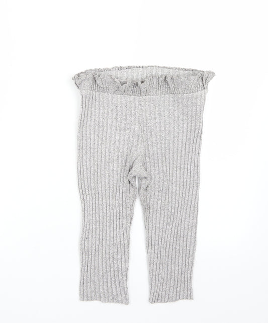 Front view of George girls’ grey jegging trousers, size 10-11, years