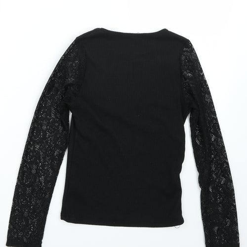Candy Couture Girls Black   Basic T-Shirt Size 12 Years