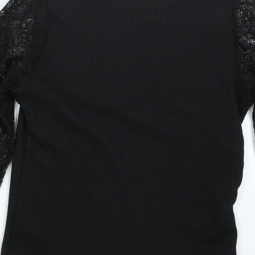 Candy Couture Girls Black   Basic T-Shirt Size 12 Years