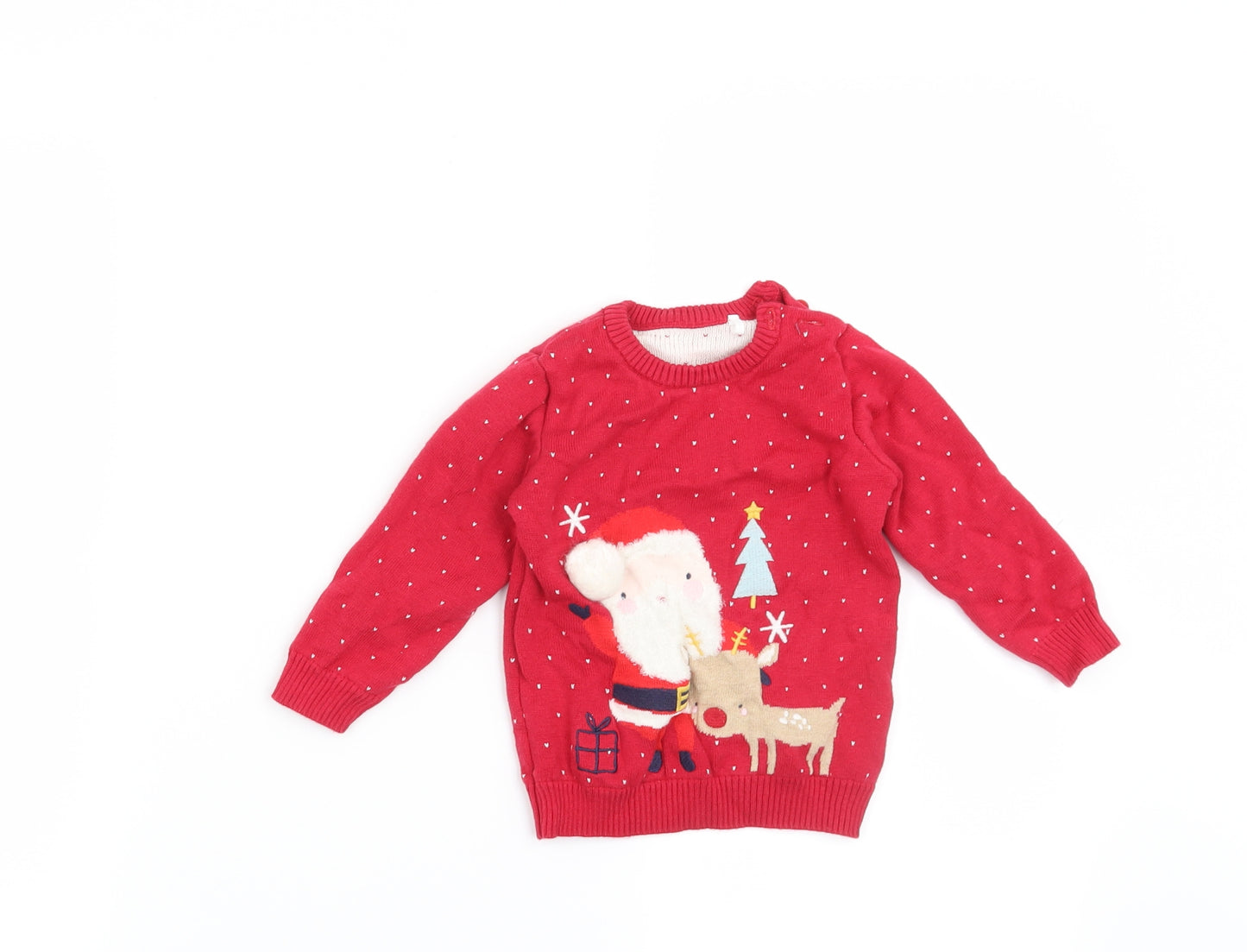 Mini Club Girls Red   Pullover Jumper Size 9-12 Months  - Christmas
