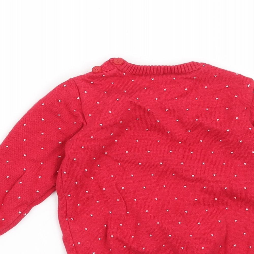 Mini Club Girls Red   Pullover Jumper Size 9-12 Months  - Christmas