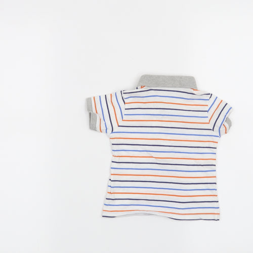 Matalan Boys White Striped  Basic T-Shirt Size 6-9 Months