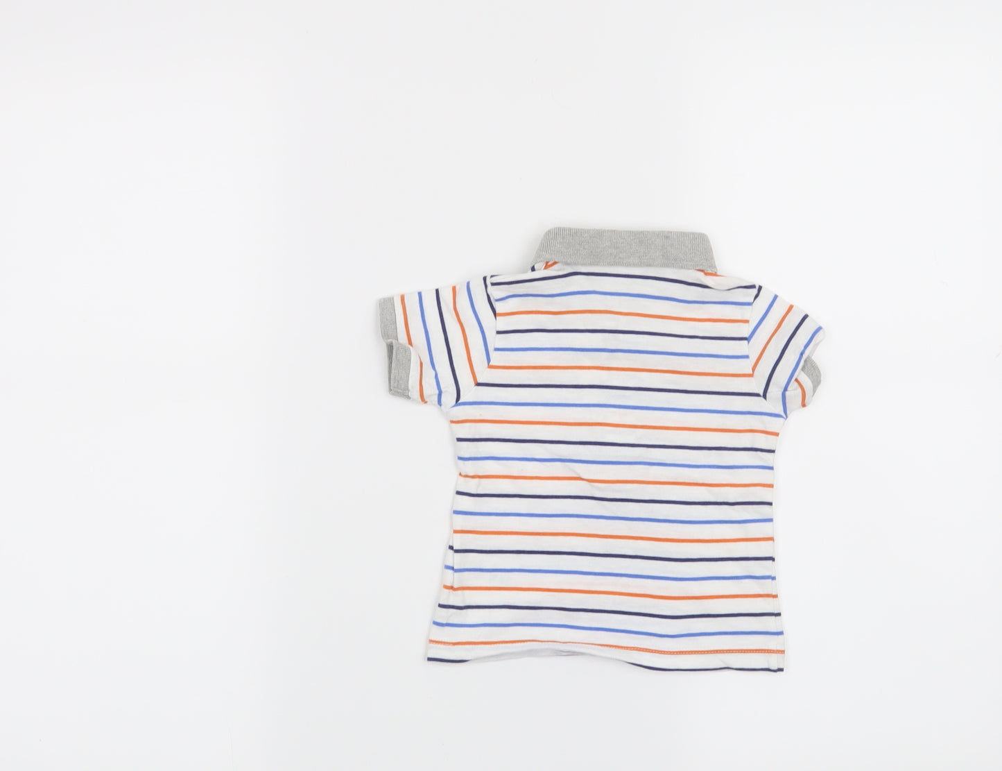 Matalan Boys White Striped  Basic T-Shirt Size 6-9 Months